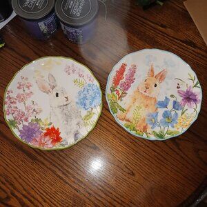 Spring Floral Easter Bunny Rabbit 8" approximately plates
